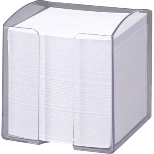 Durable Trend Note Box with 800 White Paper Notes - Transparent
