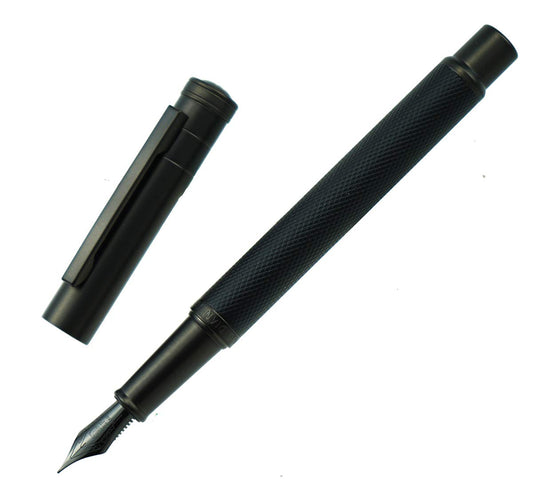 Hongdian Black Forest Fountain Pen Titanium Black Bent Nib Beautiful Tree Texture Calligraphy Gift