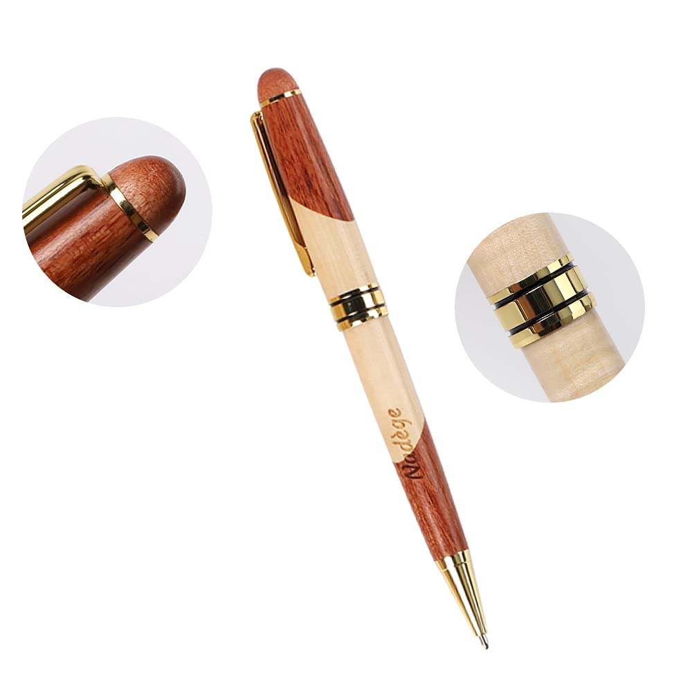 RXFSP Engraved Ballpoint Pen & Case Wooden Personalised Business Gift With Box (Contrast color)