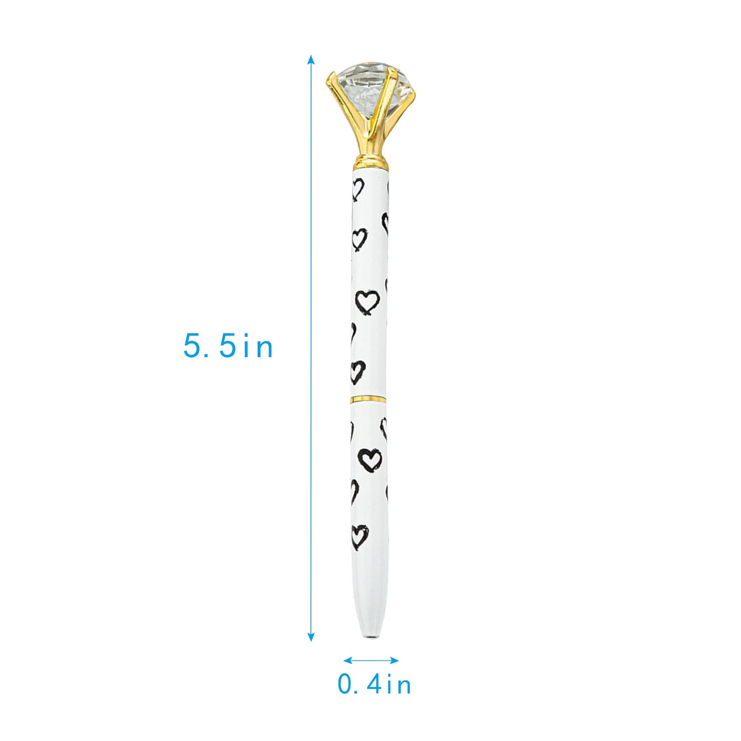 U Scinan 8 Pcs Metal Ballpoint Pen with Big Diamond/Crystal Office Supplies Gift Black Ink