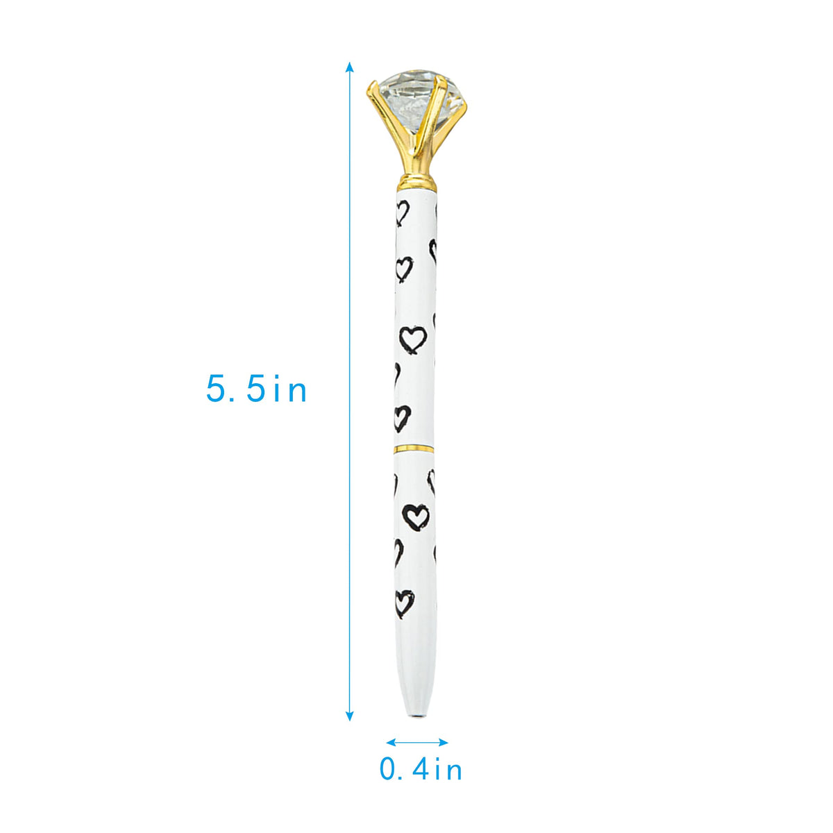 U Scinan 8 Pcs Metal Ballpoint Pen with Big Diamond/Crystal Office Supplies Gift Black Ink