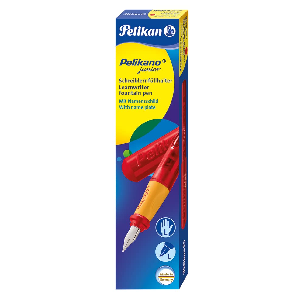 Pelikan Pelikano Jr. Fountain Pen, Left-Handed, Medium Nib, Red, 1 Pen, 940924