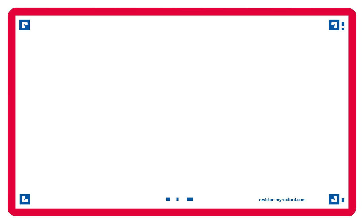 Flash Cards by Oxford, Blank with Red Frame, Pack of 80 Cards, 7.5x12.5cm Size, 400133892