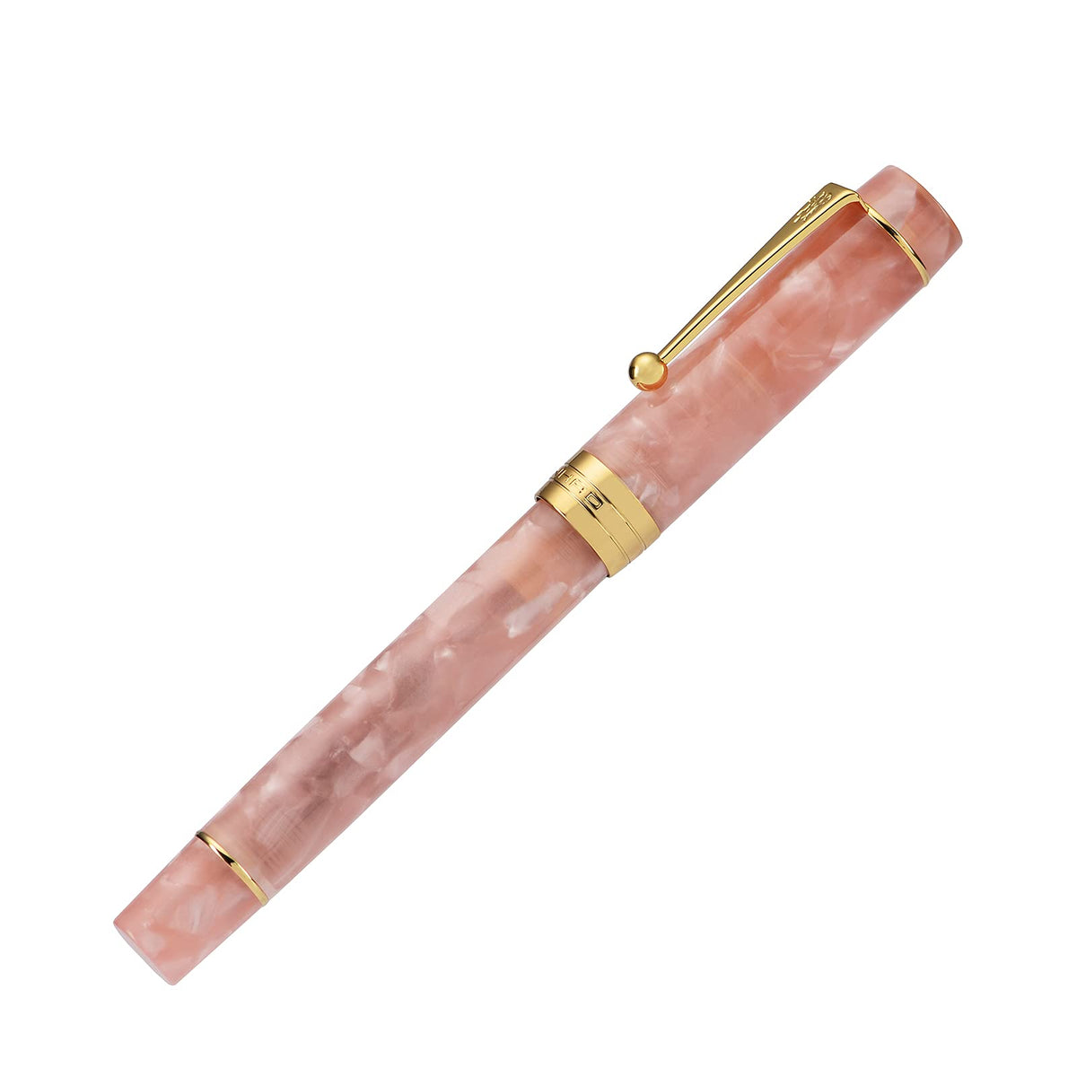 Jinhao 100 Fountain Pen Classic Style Pink Marble Acrylic, Fine Point with Converter and Gold Trim