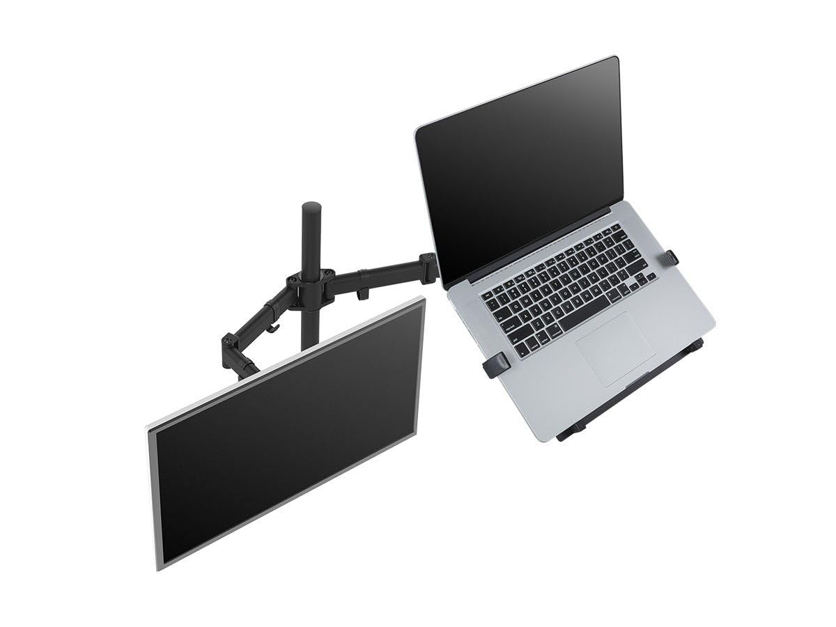 Monoprice Laptop Holder Attachment for Desk Mounts - Ideal for Work, Home, Office Laptops, Black