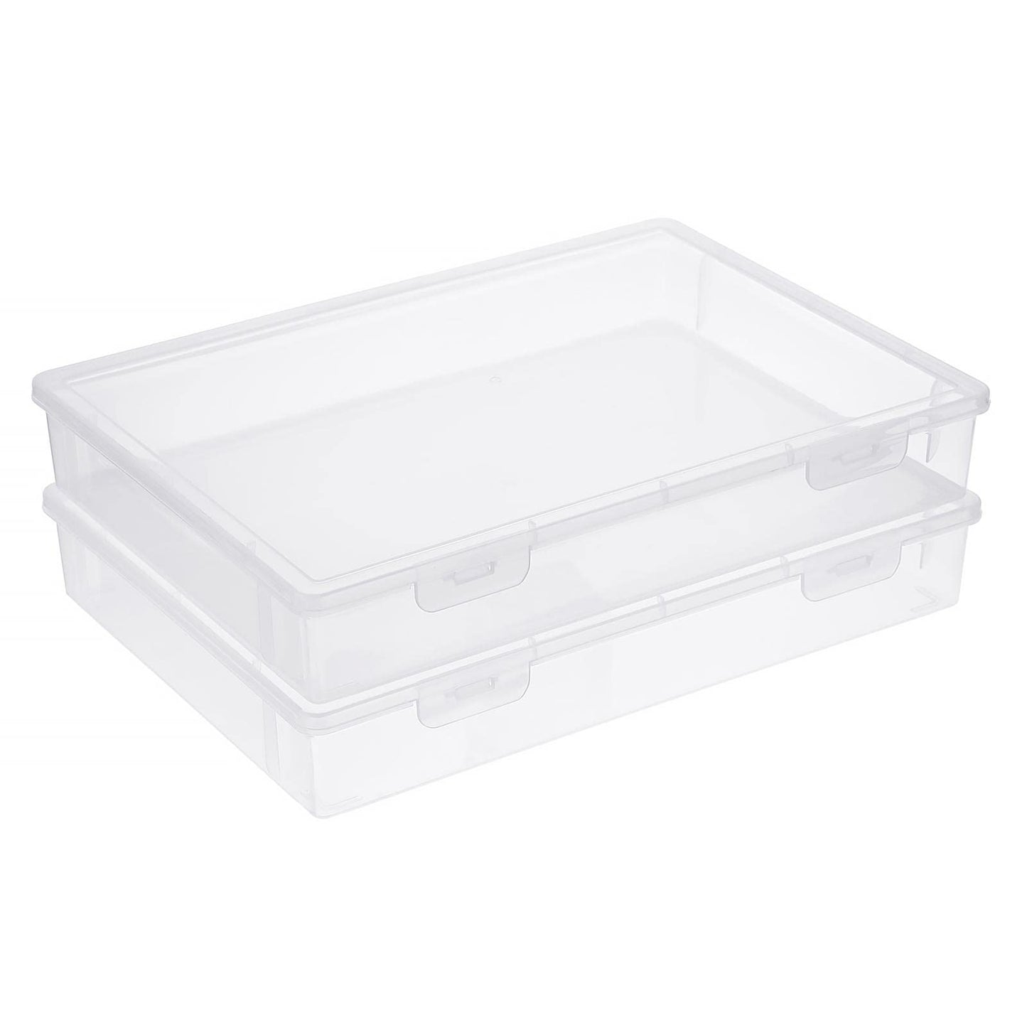 BTSKY Clear Plastic Storage Box with Flap Lid, Multipurpose Craft Organizers and Storage Box Art
