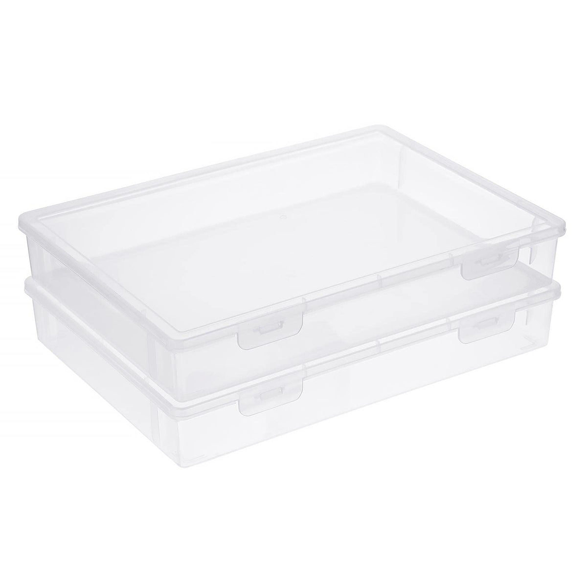 BTSKY Clear Plastic Storage Box with Flap Lid, Multipurpose Craft Organizers and Storage Box Art