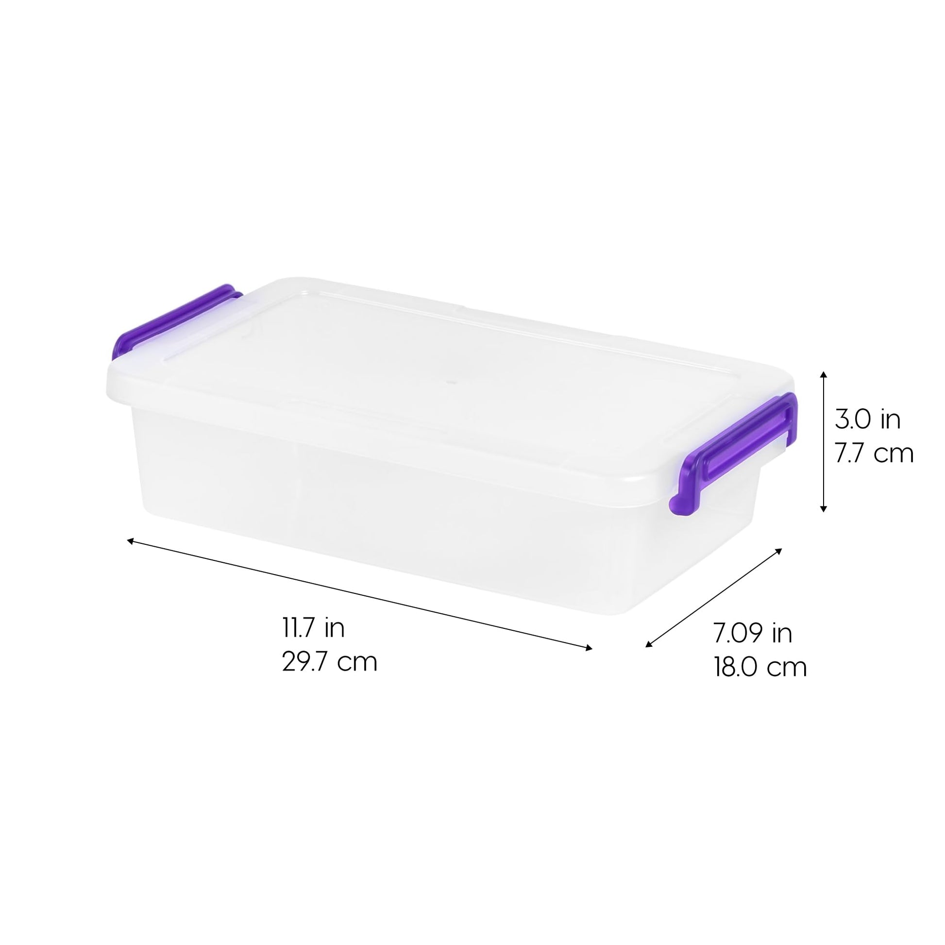 IRIS USA Storage Bins with Lids |Made in USA| 3 Qt - (10-Pack) - Clear