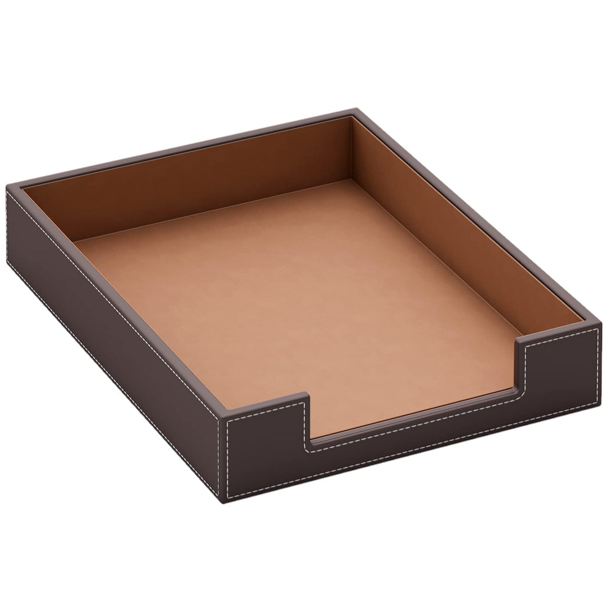 Leather Letter Tray, Thipoten Elegant Desk Organizer for Office Supplies, Mail, Paper, File
