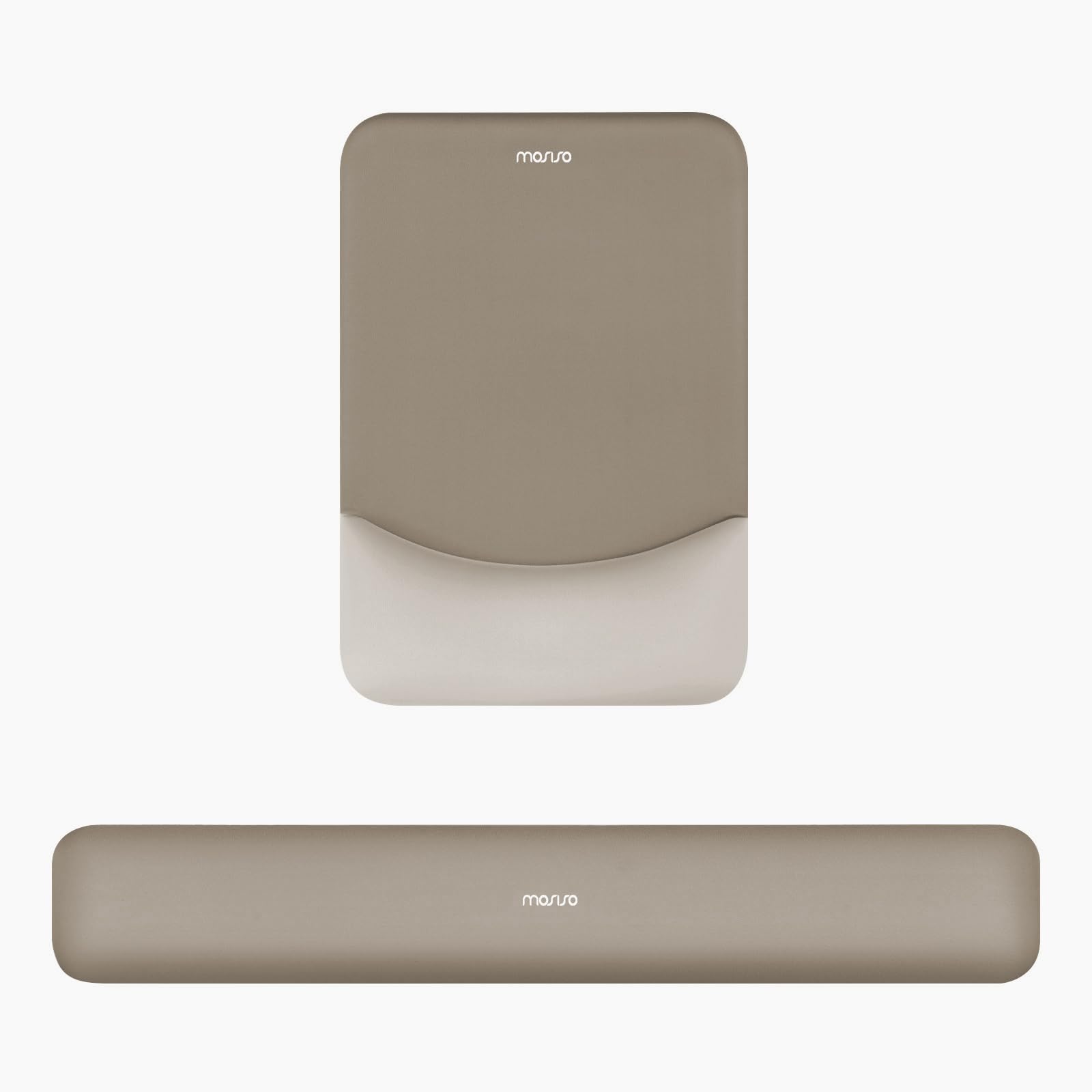 MOSISO Wrist Rest Support Mouse Pad & Keyboard Set, Bronze Brown