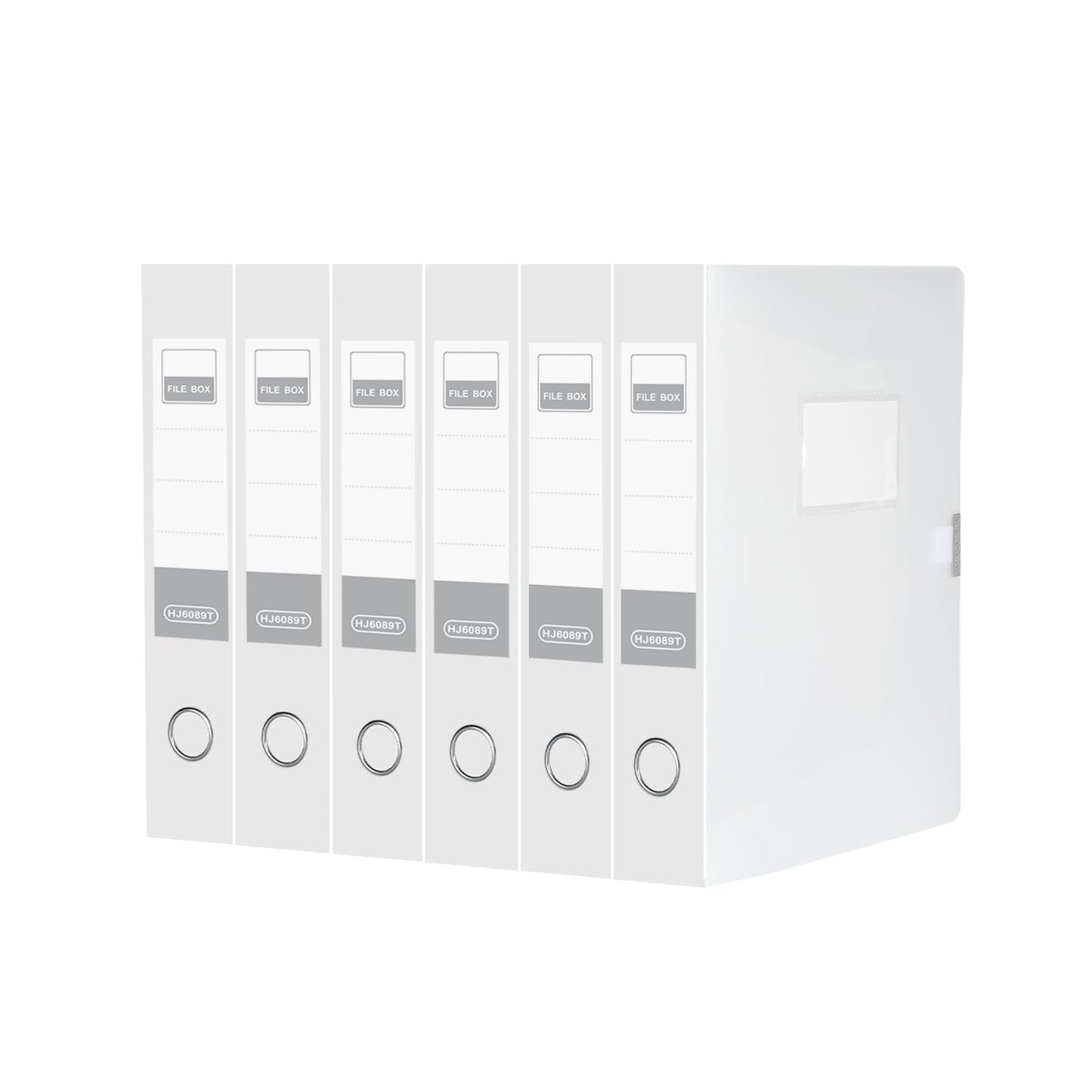 HUA JIE 6 Pack A4 Storage File Boxes Plastic Archives Cases,Transparent
