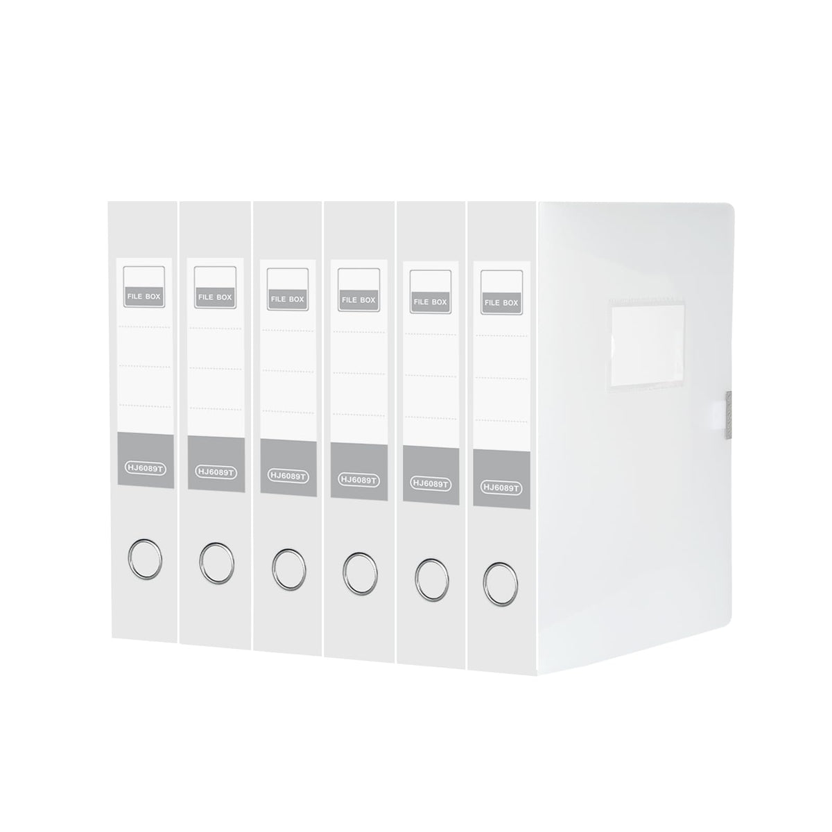 HUA JIE 6 Pack A4 Storage File Boxes Plastic Archives Cases,Transparent