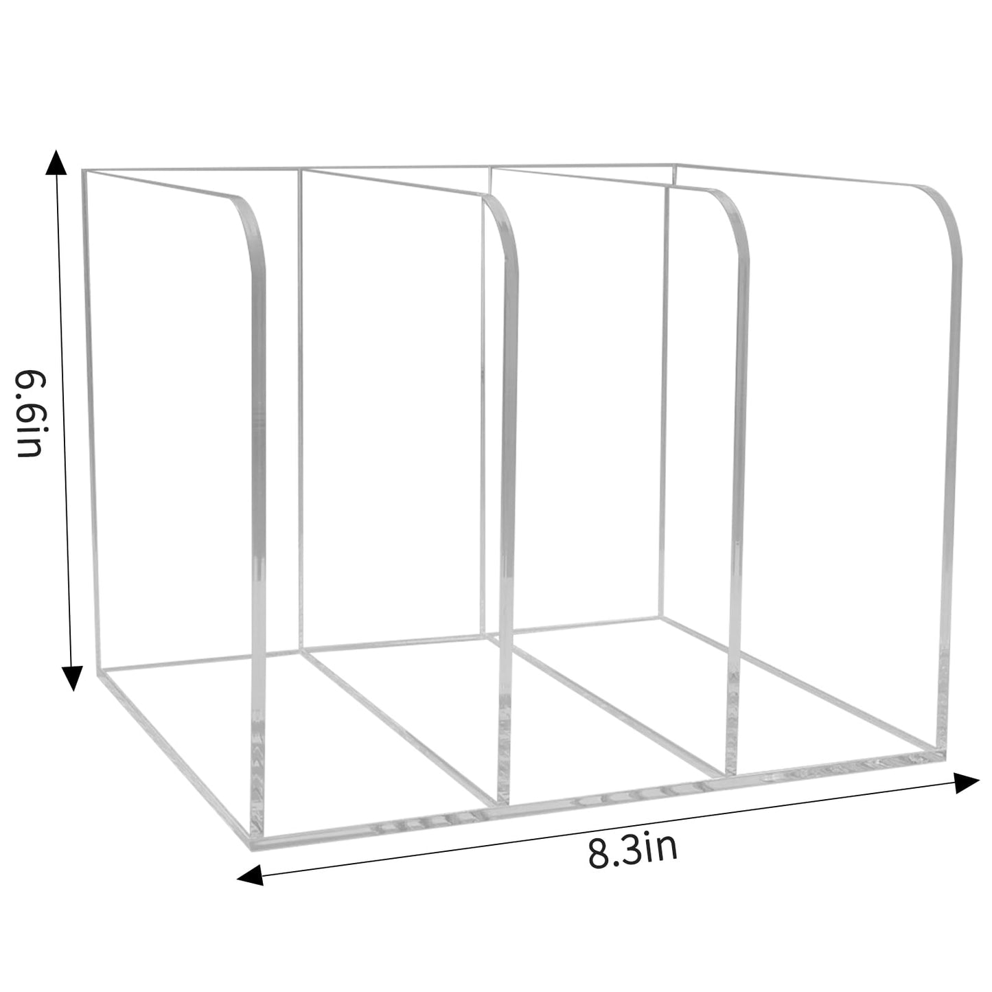 HMXLJJY Clear Acrylic Magazine Holder with 3 Compartments, Desktop File Organizer, Vertical