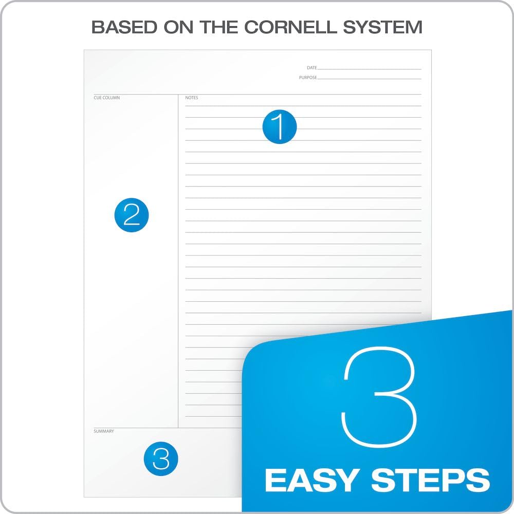 Oxford FocusNotes Note Taking System 1-Subject Notebook, 11 x 9 Inches, White, 100 Sheets (90223)