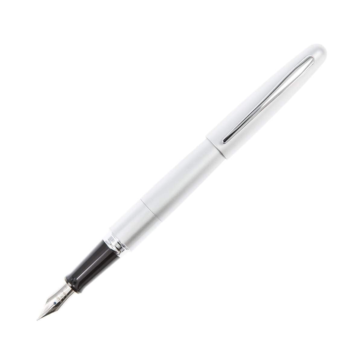 PILOT Metropolitan Collection Fountain Pen, Silver Barrel, Classic Design, Fine Nib, Black Ink