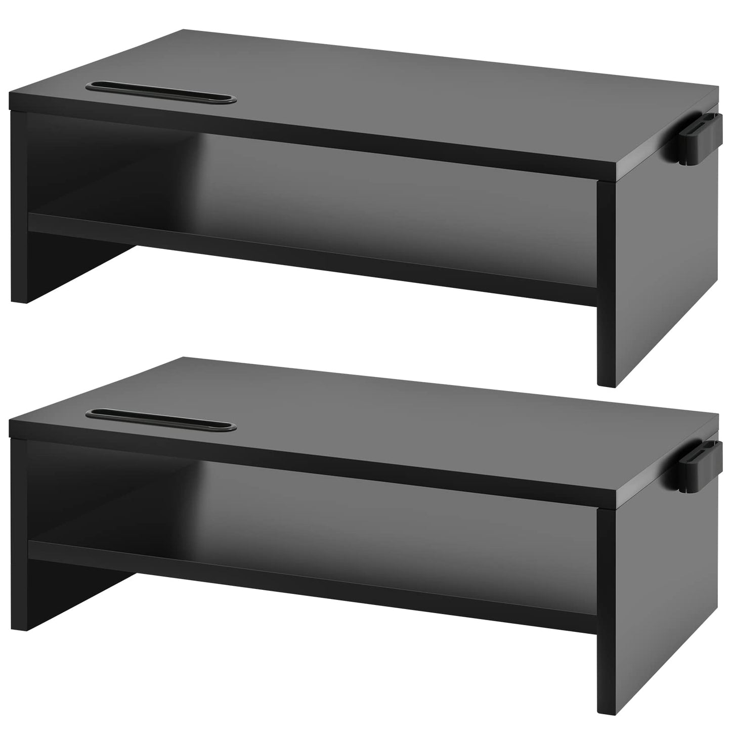 Marbrasse Monitor Stand Riser, 2 Pack 16.5 Inch 2 Tier Computer Monitor Stand, Printer Shelf Stand