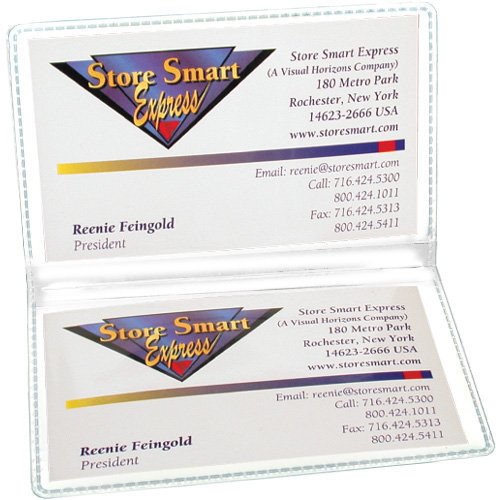 StoreSMART - White Folding Business Card Holders - 25 Pack - Polypropylene Plastic (RPP2915W-25)