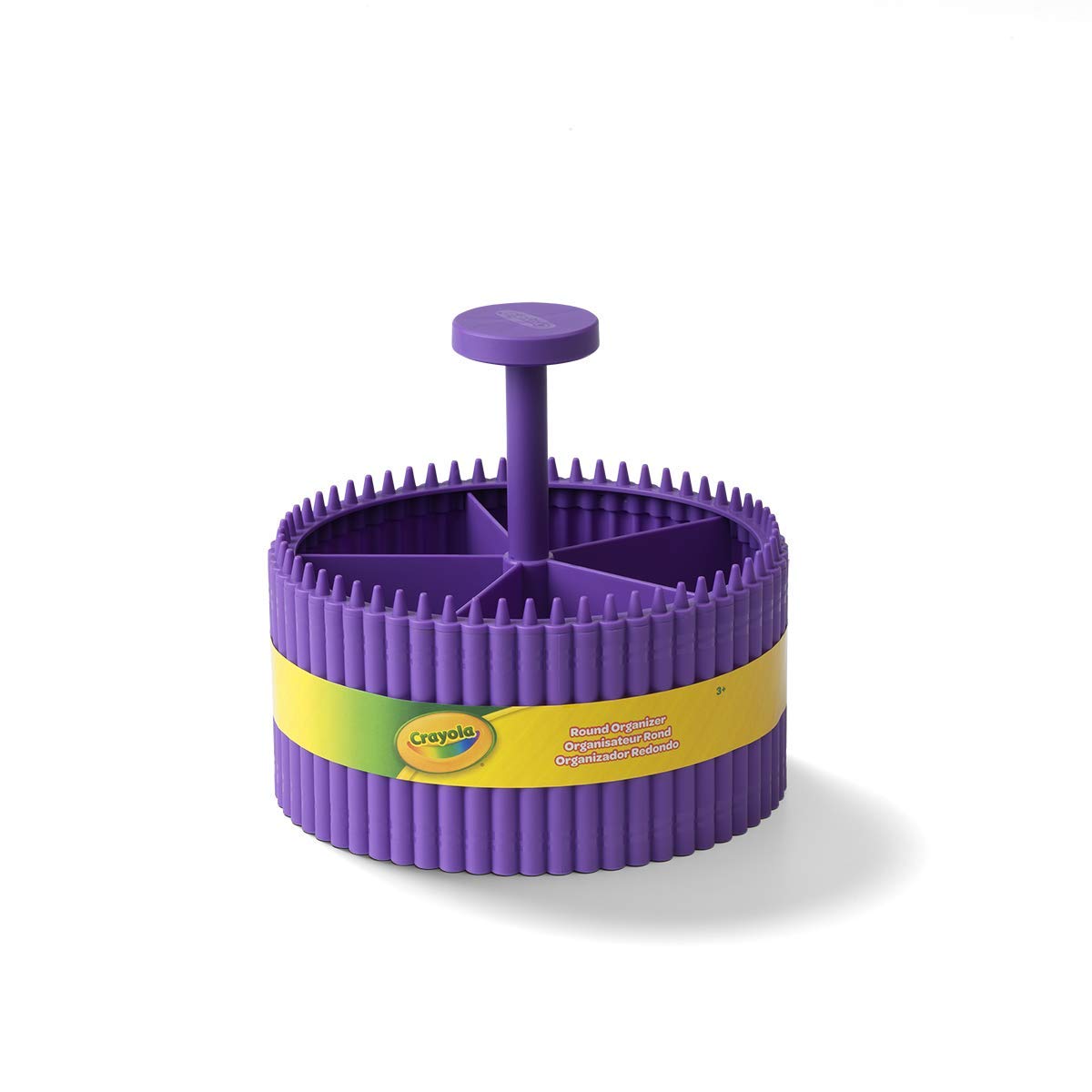 Crayola Round Storage Organizer - Creative Kids Desk Organizer with 5 Sections for Storing Pens