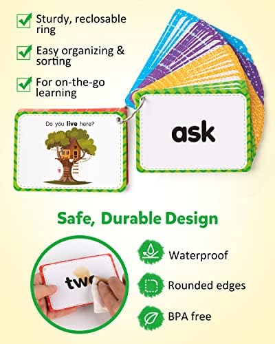 Coogam Sight Words Educational Flashcards - 220 Dolch Sightwords Game with Pictures &