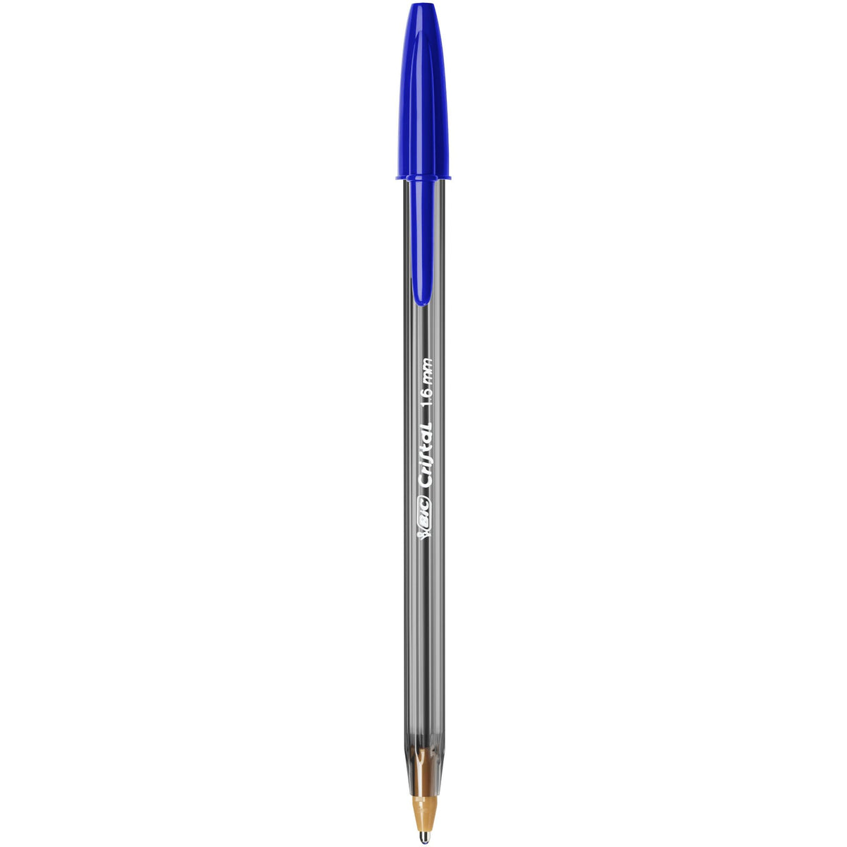 BIC Cristal Large, Wide Point Ball Ballpoint Pens, Smooth Ink Flow, Lightly Smoked Barrel, in Blue
