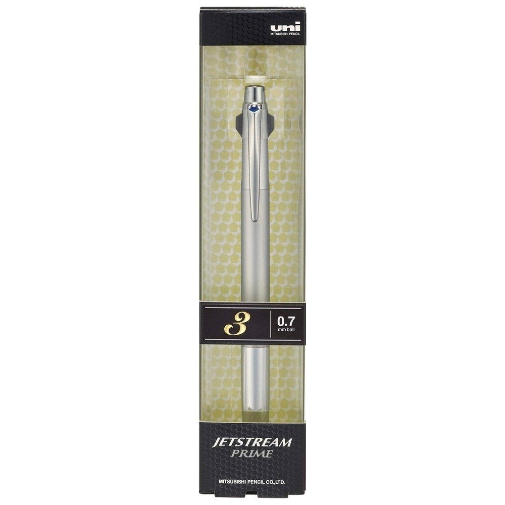 Mitsubishi Pencil SXE3300007.26 Jetstream Prime Tri-Color Ballpoint Pen, 0.7, Silver