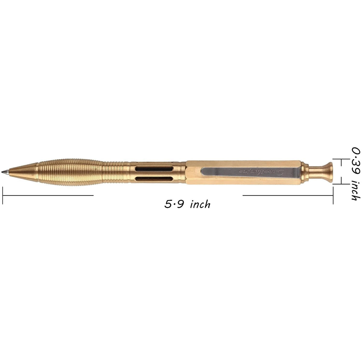 SMOOTHERPRO Solid Brass Click Pen Compatible with Pilot G2 Refill