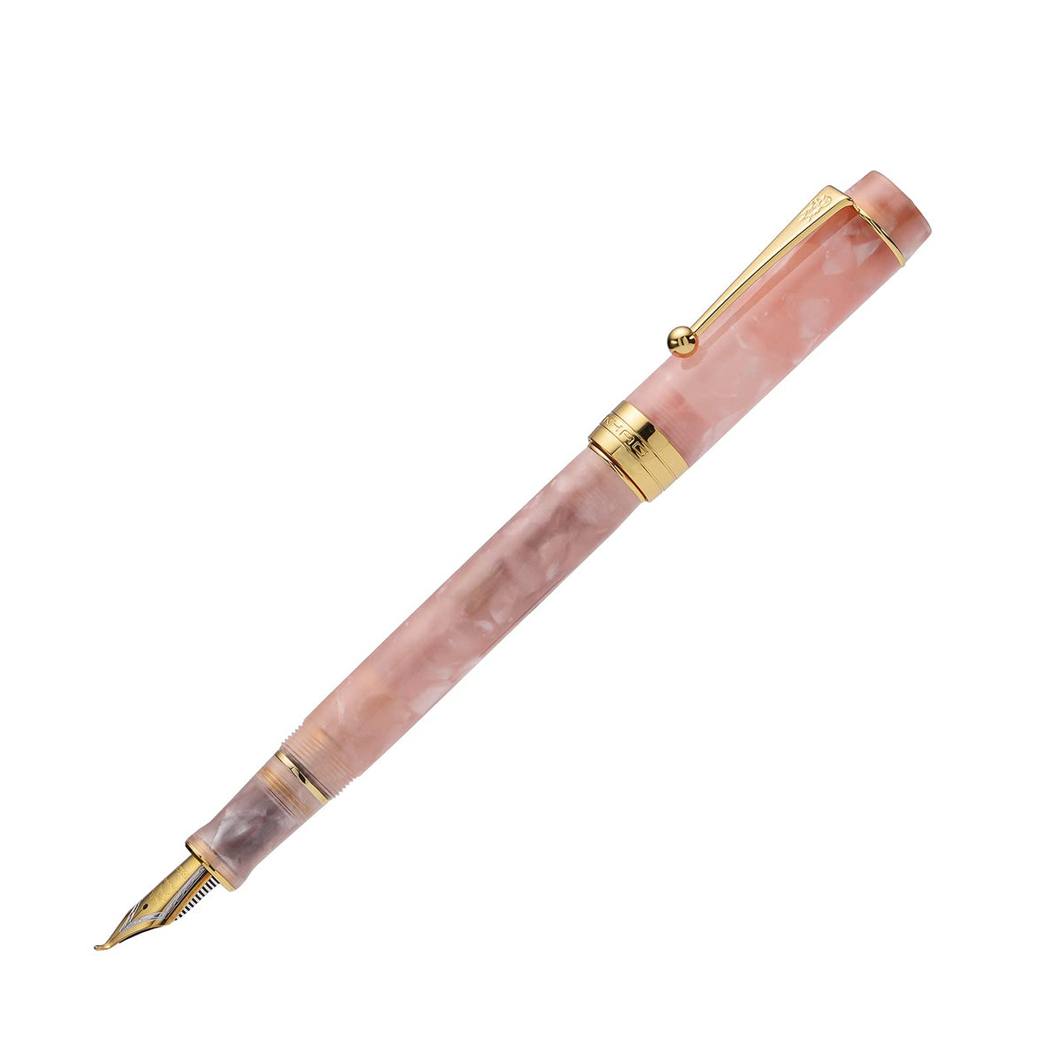 Jinhao 100 Fountain Pen Bent Point, Pink Marble Fude Pen Calligraphy from Fine to Broad Size with