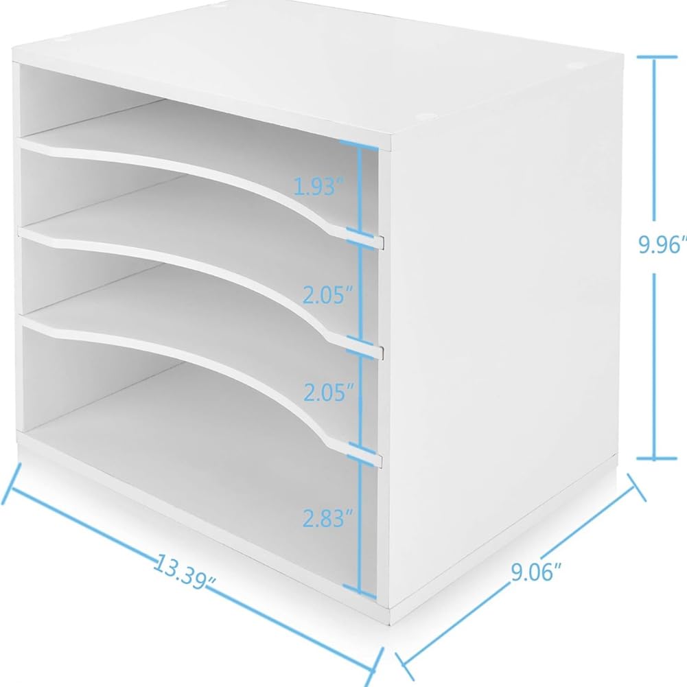EMERIT 4-Tier Adjustable Paper Organizer, Large Capacity Desktop Organzier for