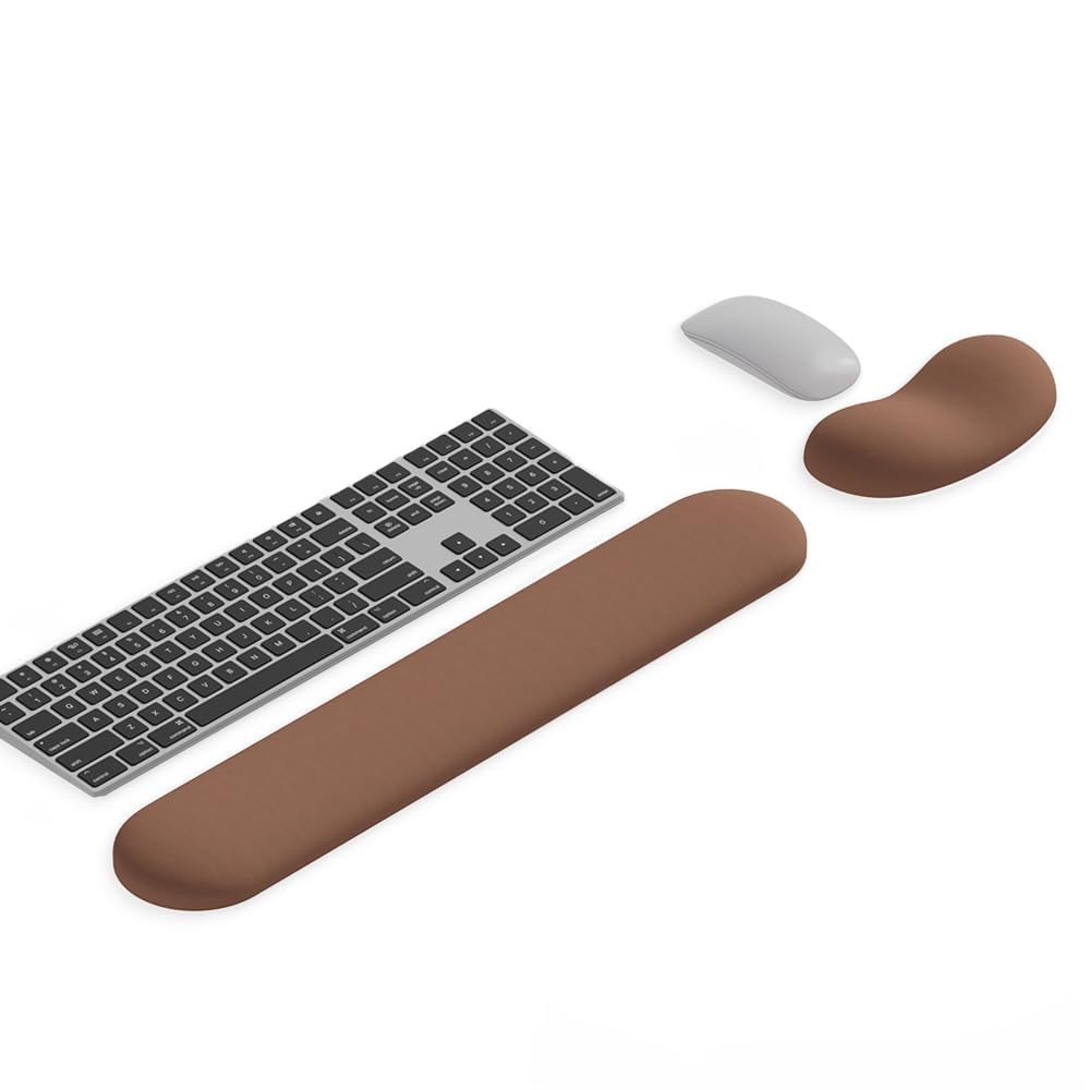 Ergonomic Wrist Rest Set for Keyboard and Mouse | Cooling Gel & Slow-Rebound Memory Foam Palm