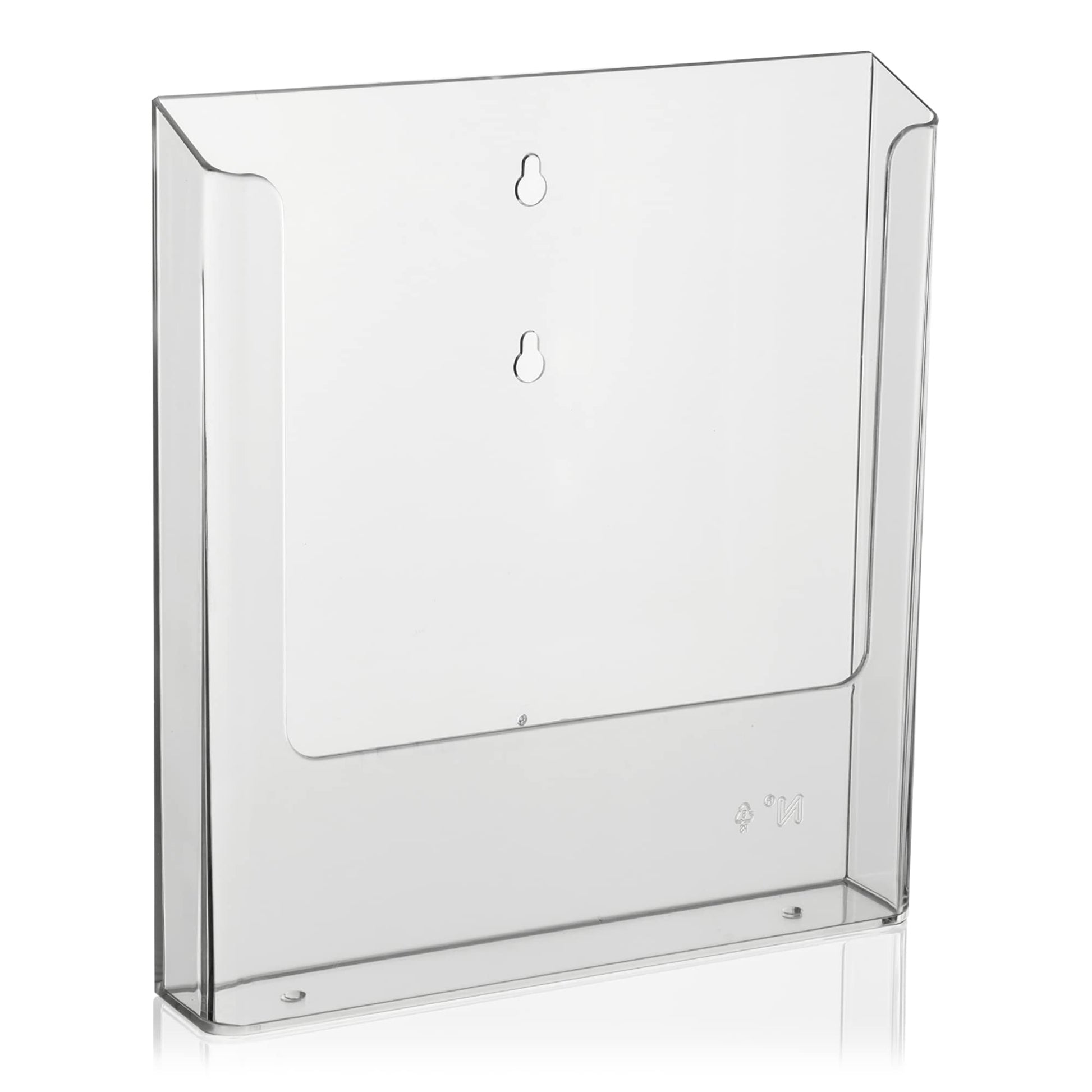 VITAdisplays DIN A4 Wall Brochure Holder, Pack of 2, Transparent Polystyrene, Wall Mounting Flyer