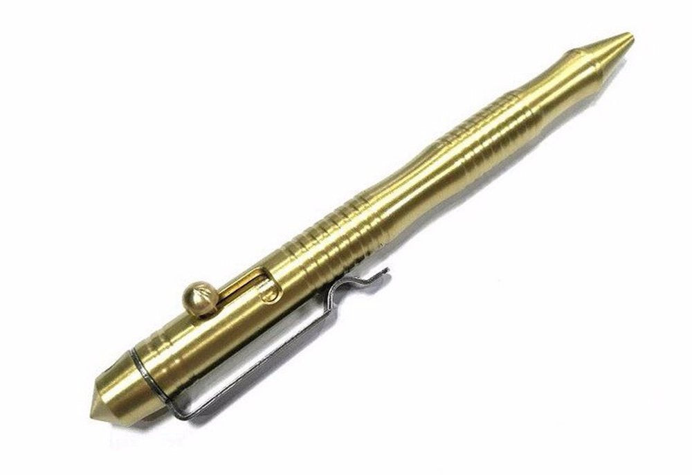 EKLORN Solid Brass EDC Pocket Pen, Portable Delicate Signature Pen Ballpoint Pen