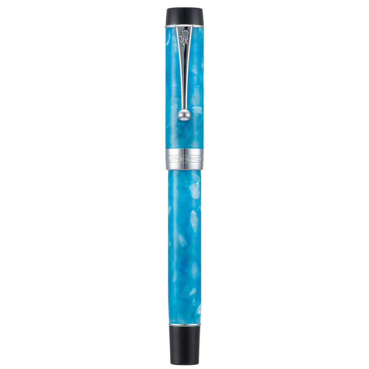 Jinhao 100 Classic Fountain Pen Sky Blue Celluloid, Medium Nib with Converter and Pen Case Set