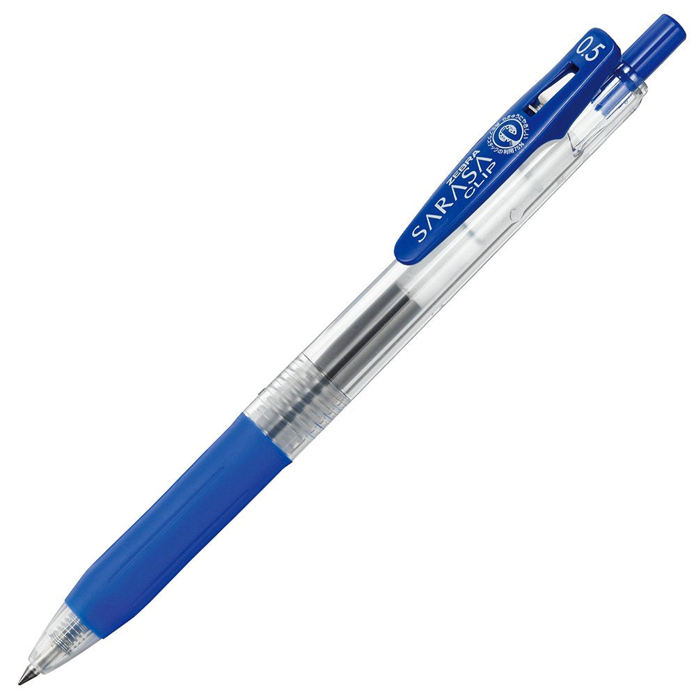 Zebra Pen SARASA Clip Retractable Gel Pen, Blue Ink, 0.5mm, 12-Pack