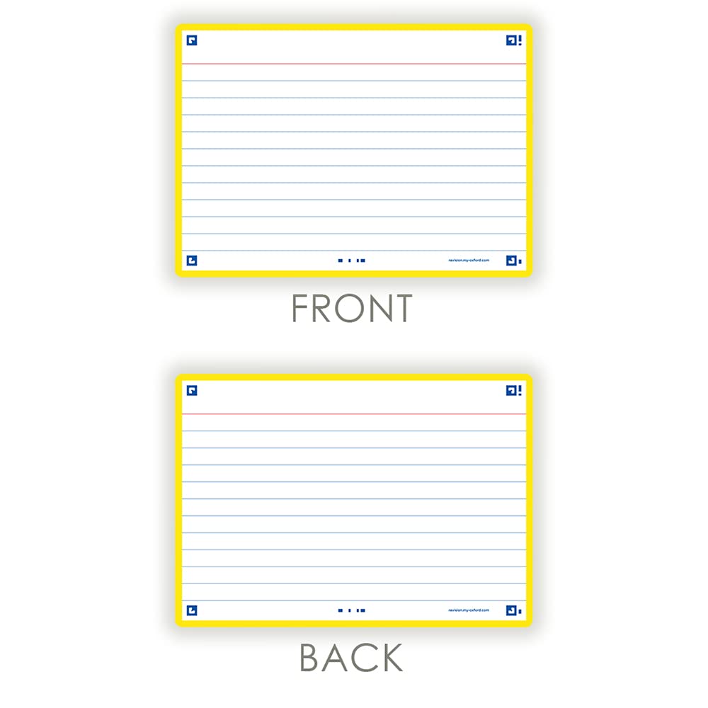 Flash Cards, Ruled with Yellow Frame, A6, Pack of 80