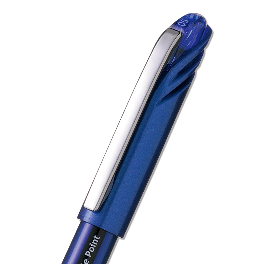 Pentel ENER-GEL NV Liquid Gel Pen, 0.5mm, Fine Line Capped, Needle Tip, Blue Ink, Box of 12