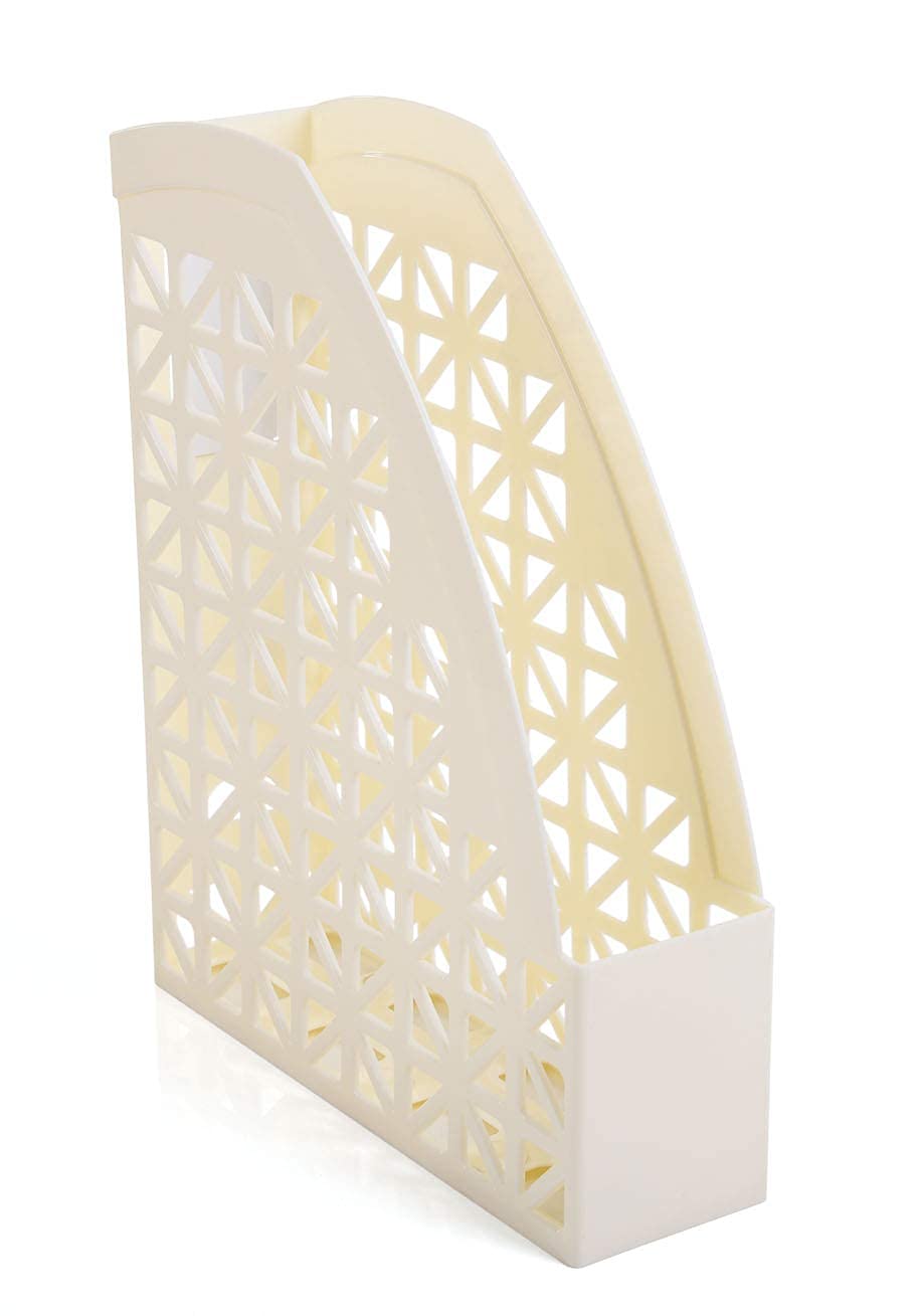 Mintra Office Plastic Desk Organizer 2pk Magazine File (Ivory)