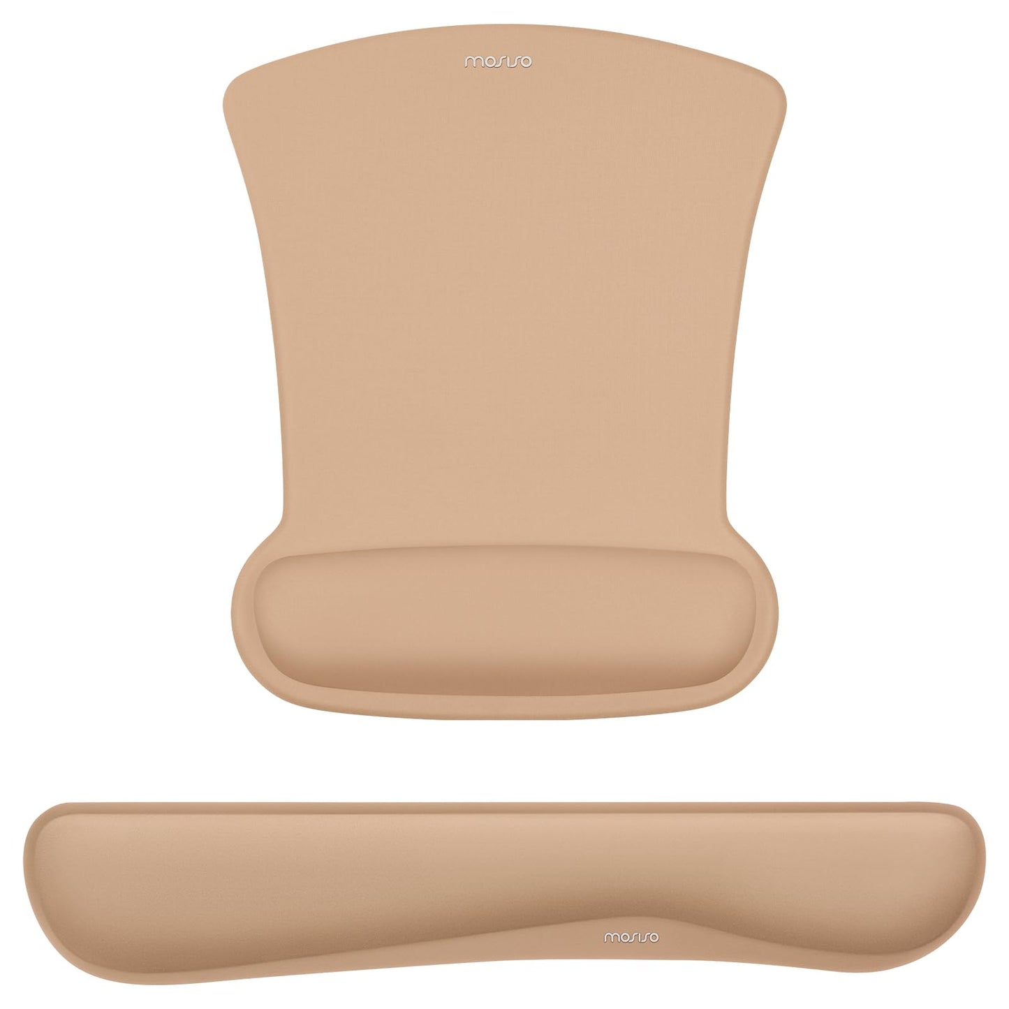 MOSISO Wrist Rest Support for Mouse Pad & Keyboard Set, Mocha