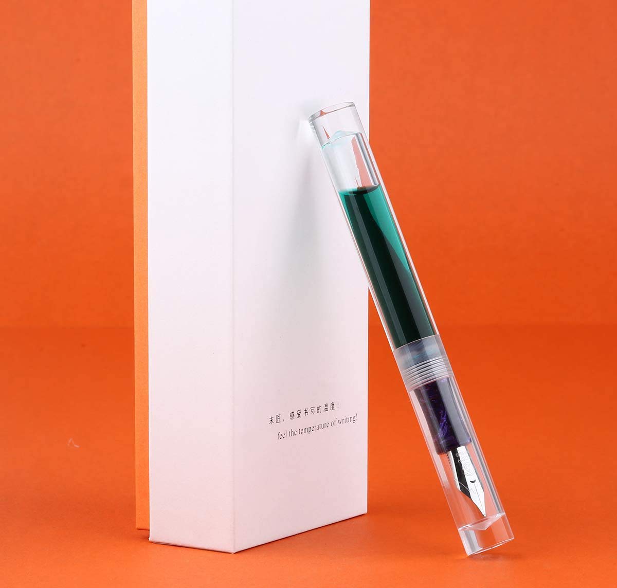 C1 Transparent Acrylic Fountain Pen Extra Fine Nib, Double Ink Filling System with Original Box