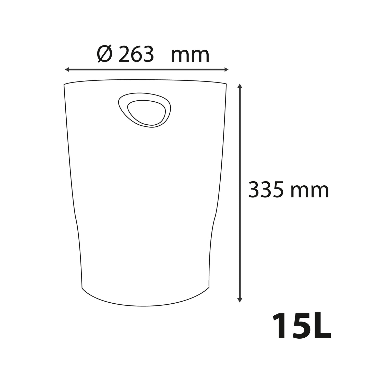 EXACOMPTA - Ref. 45303D - 1 Waste Paper Basket with ECOBIN BeeBlue Handles in PP - Large Capacity