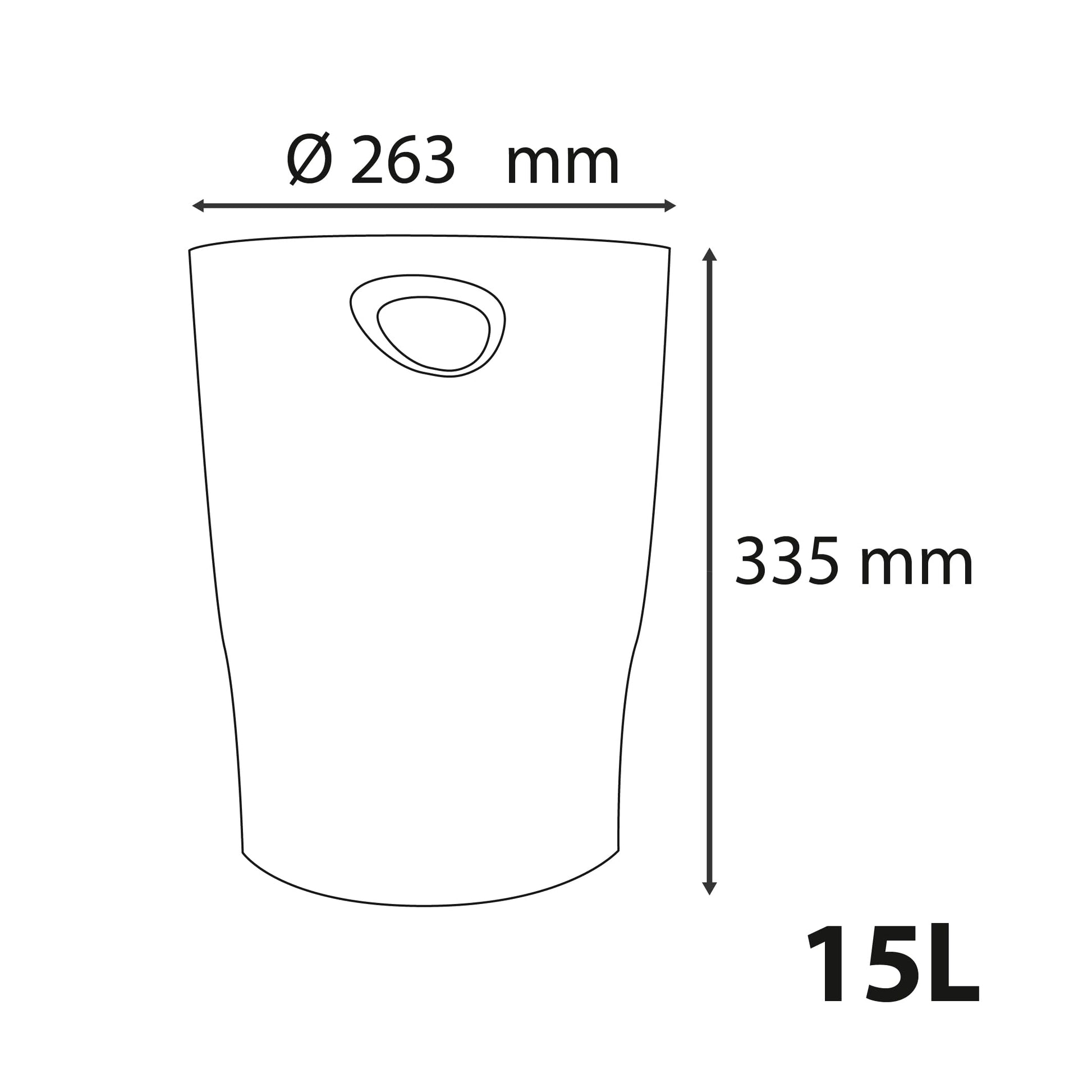 EXACOMPTA - Ref. 45303D - 1 Waste Paper Basket with ECOBIN BeeBlue Handles in PP - Large Capacity