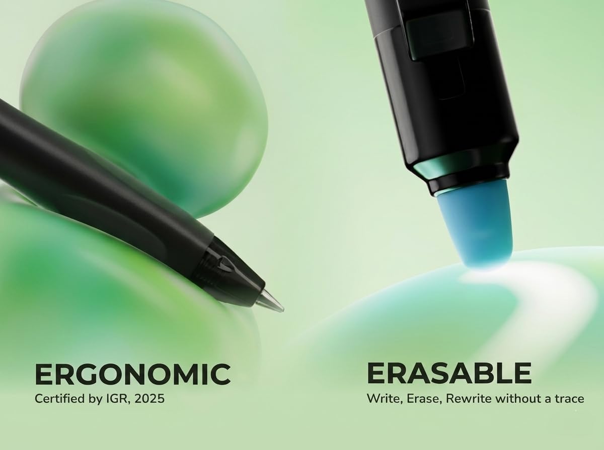 PILOT - FriXion Ball 07 Plus Set - 1 Pen + 1 Set of 3 Refills - Erasable Gel Rollerball Pen with