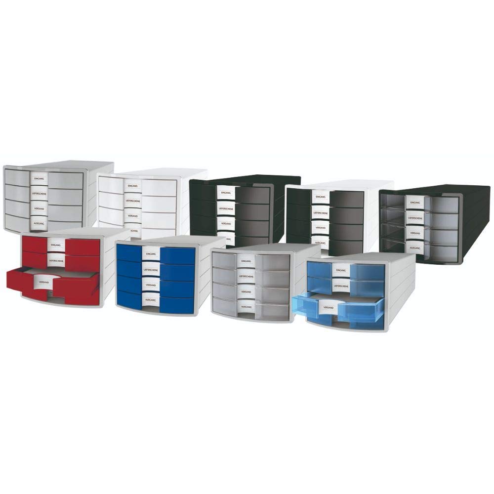 HAN 1012-11 Impuls Drawer Box DIN A4/C4 4 Closed Drawers Light Grey