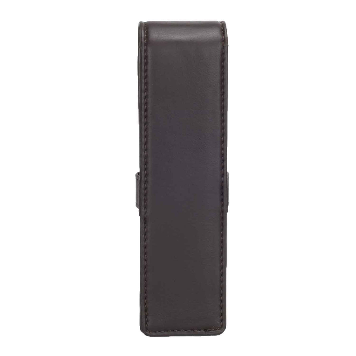DiLoro Leather Double Pen Case Pencil Pouch Holder for Two Fountain Ballpoint Rollerball Pens and