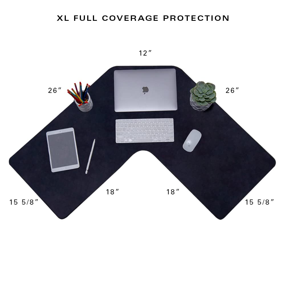 Con-Tact Brand XL Gaming Mouse Pad | Corner Desk Stitched Edges Extended Mousepad | Non-Slip Water