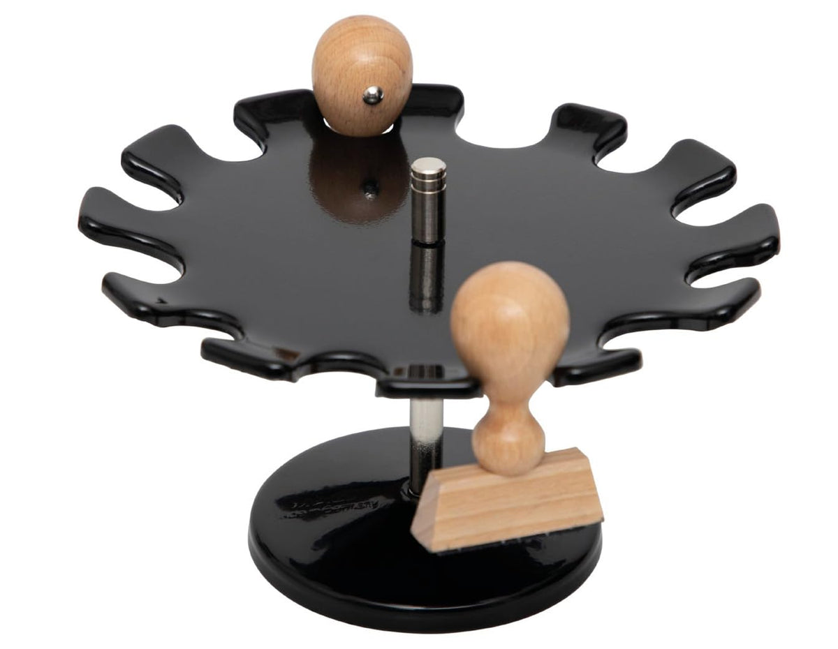 Maul Round Version Premium Stamp Holder Metal Stamp Rack for 12 Stamps - Black