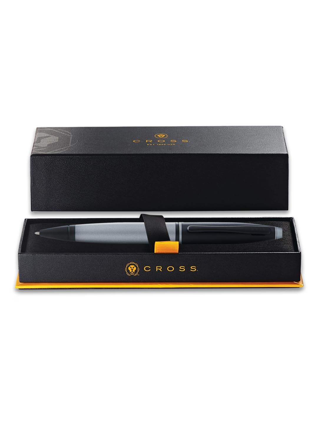 Cross Calais Ballpoint Pen, Matte Gray & Black, Medium Point, Black Ink