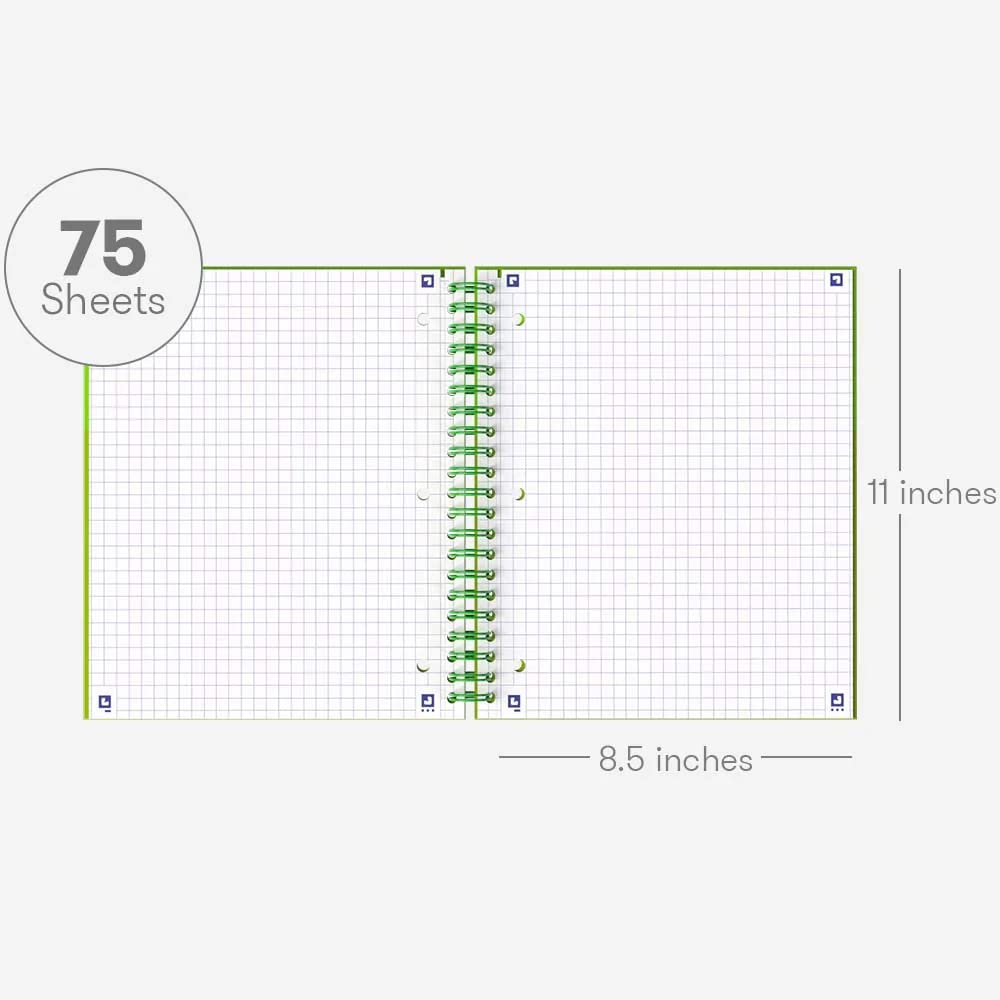 Hamelin 1 Subject, Graph Paper, Hard Cover Spiral Bound Grid Notebook, 4 Square Per Inch 150 Pages