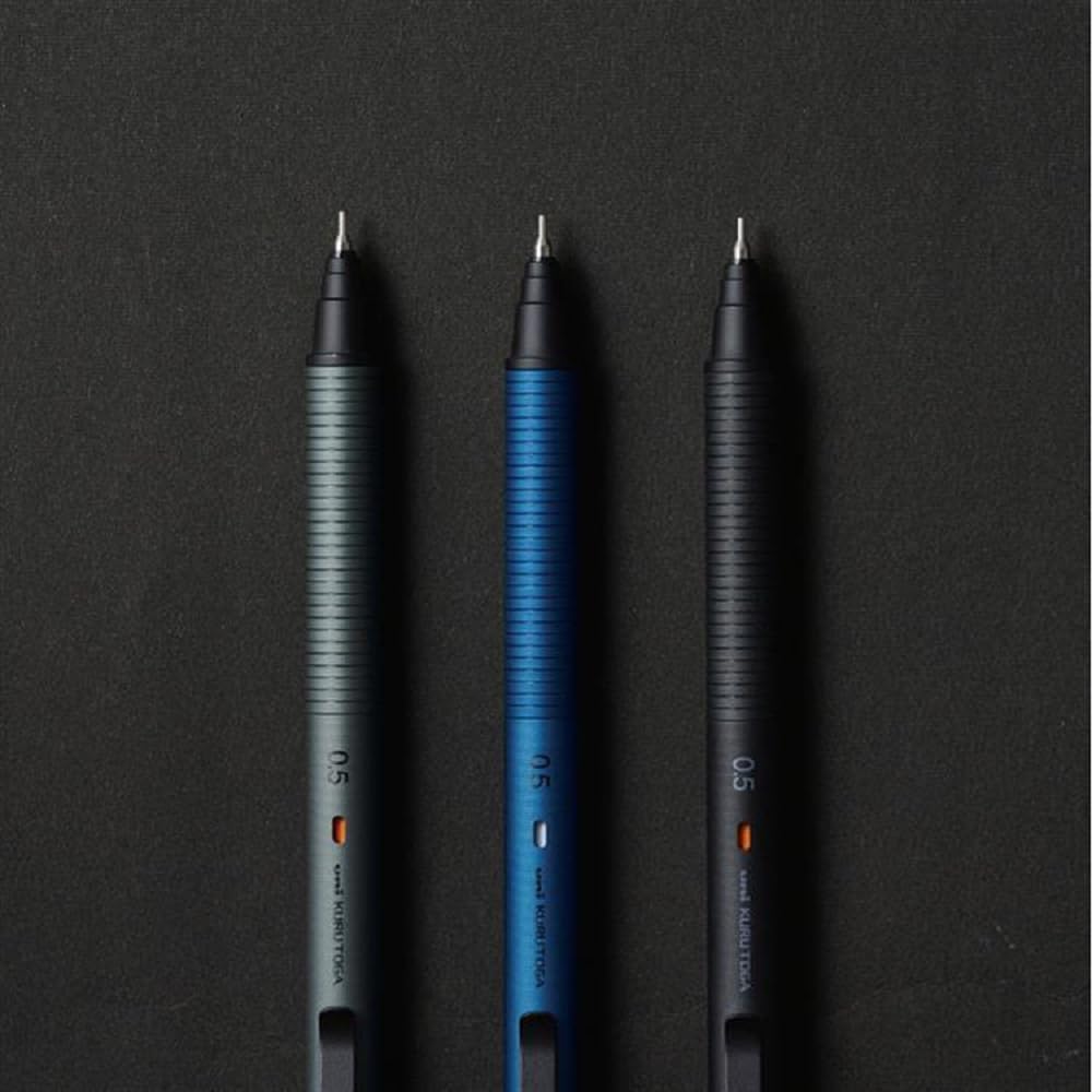 KURUTOGA Mitsubishi Pencil Mechanical Pencil Metal 0.5mm Nocturne Black M5KH1P.24 With Original
