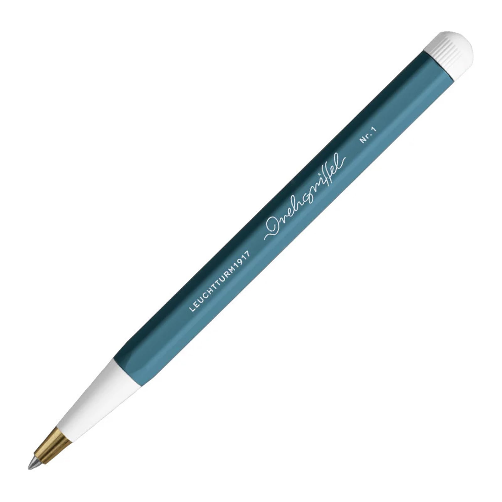 LEUCHTTURM1917 - Drehgriffel Writing Pen (Stone Blue) - Ballpoint Pen with Royal Blue Ink Included