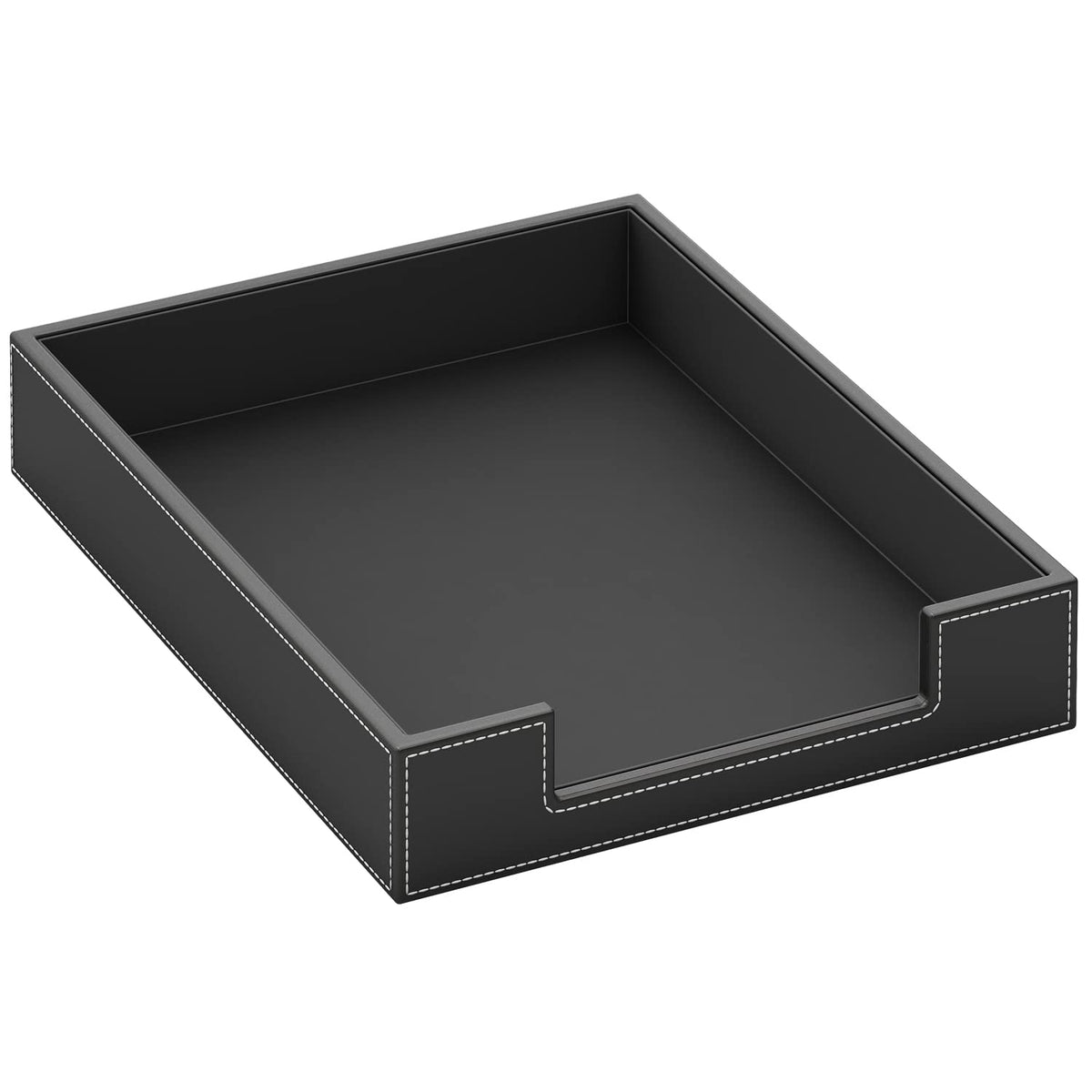 Leather Letter Tray, THIPOTEN Elegant Desk Organizer for Office Supplies, Mail, Paper, File